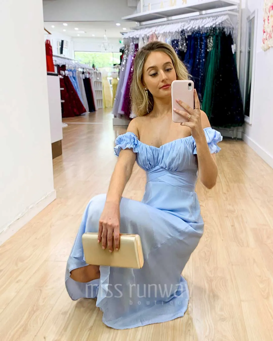 Masie Midi Dress - Light Blue